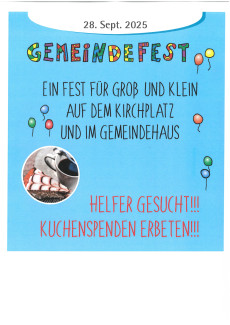 Gemeindefest Helfer gesucht